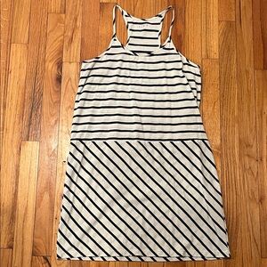LOFT Black and White Striped Dress